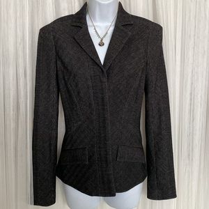 Diane Von Furstenberg wool herringbone fitted women‘s blazer! Career, Size 2